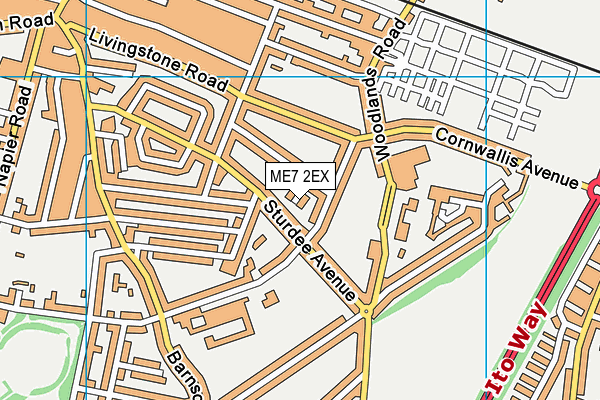 ME7 2EX map - OS VectorMap District (Ordnance Survey)