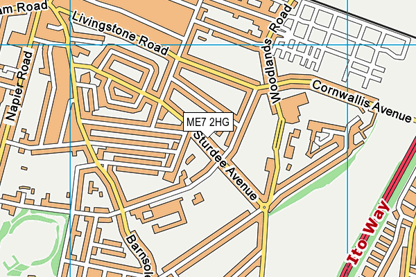 ME7 2HG map - OS VectorMap District (Ordnance Survey)