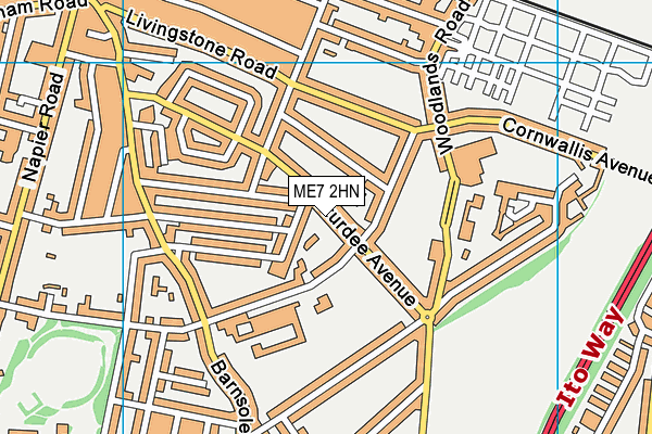 ME7 2HN map - OS VectorMap District (Ordnance Survey)