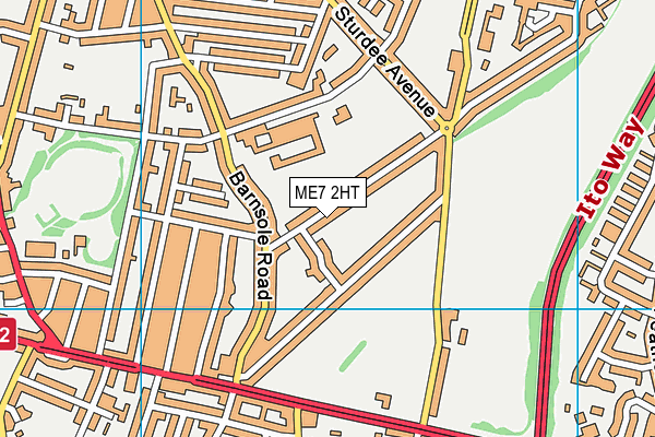 ME7 2HT map - OS VectorMap District (Ordnance Survey)