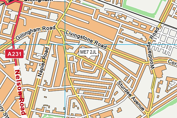 ME7 2JL map - OS VectorMap District (Ordnance Survey)