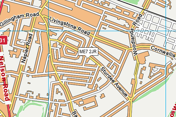ME7 2JR map - OS VectorMap District (Ordnance Survey)