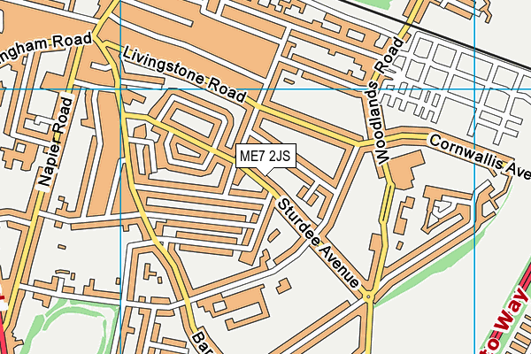 ME7 2JS map - OS VectorMap District (Ordnance Survey)