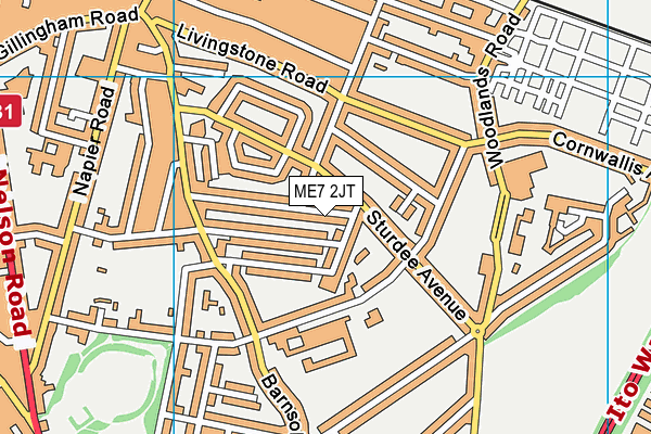 ME7 2JT map - OS VectorMap District (Ordnance Survey)