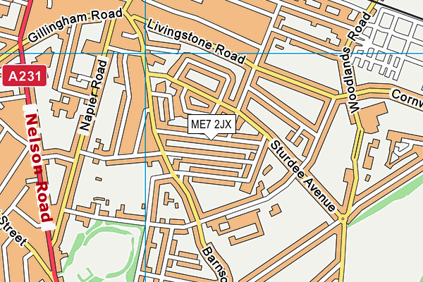 ME7 2JX map - OS VectorMap District (Ordnance Survey)