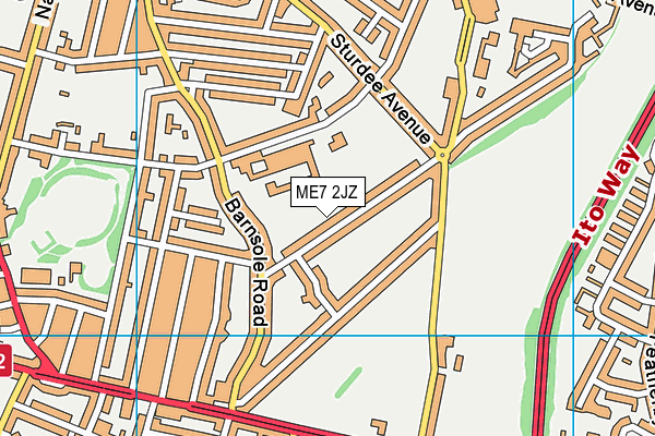 ME7 2JZ map - OS VectorMap District (Ordnance Survey)