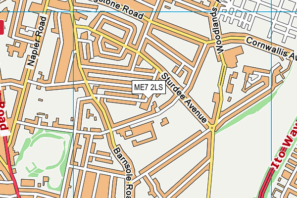 ME7 2LS map - OS VectorMap District (Ordnance Survey)