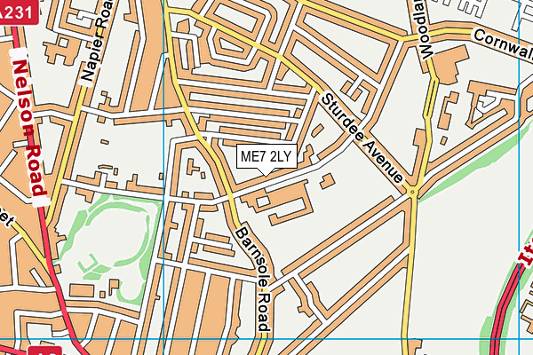 ME7 2LY map - OS VectorMap District (Ordnance Survey)