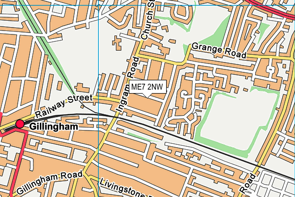 ME7 2NW map - OS VectorMap District (Ordnance Survey)