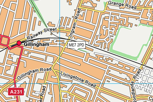 ME7 2PD map - OS VectorMap District (Ordnance Survey)
