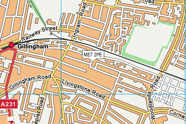 ME7 2PE map - OS VectorMap District (Ordnance Survey)