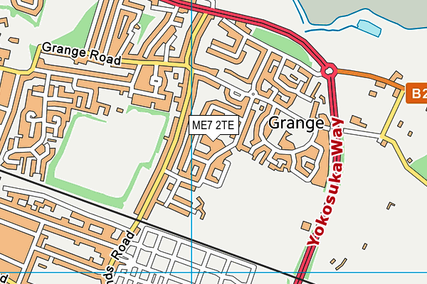 ME7 2TE map - OS VectorMap District (Ordnance Survey)