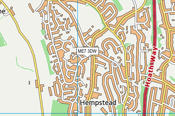 ME7 3DW map - OS VectorMap District (Ordnance Survey)