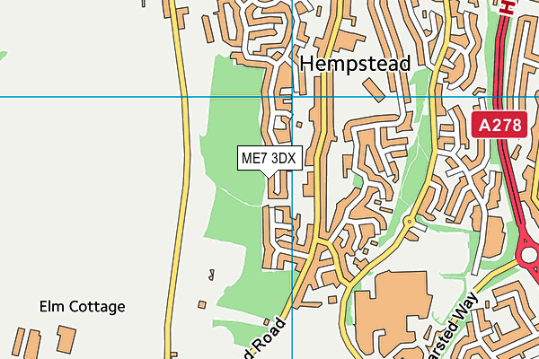 ME7 3DX map - OS VectorMap District (Ordnance Survey)