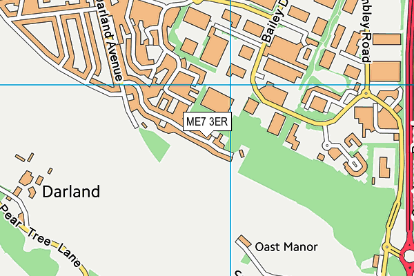 ME7 3ER map - OS VectorMap District (Ordnance Survey)