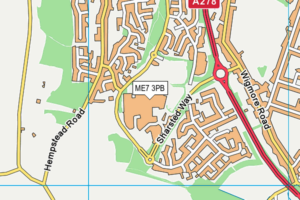 ME7 3PB map - OS VectorMap District (Ordnance Survey)