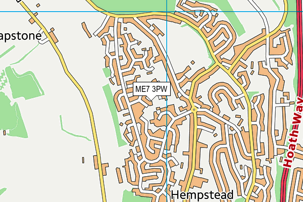 ME7 3PW map - OS VectorMap District (Ordnance Survey)