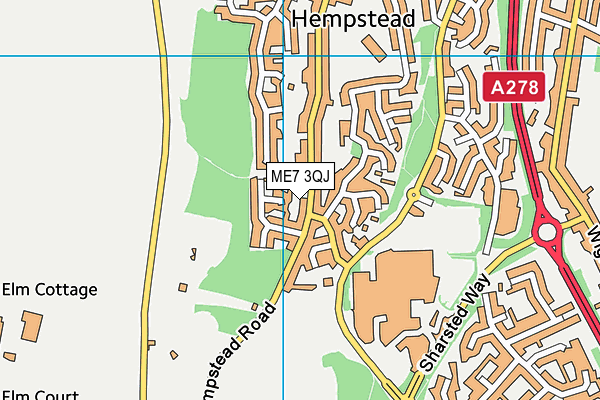 ME7 3QJ map - OS VectorMap District (Ordnance Survey)