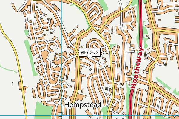 ME7 3QS map - OS VectorMap District (Ordnance Survey)