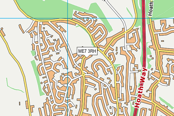 Hempstead Recreation Ground map (ME7 3RH) - OS VectorMap District (Ordnance Survey)