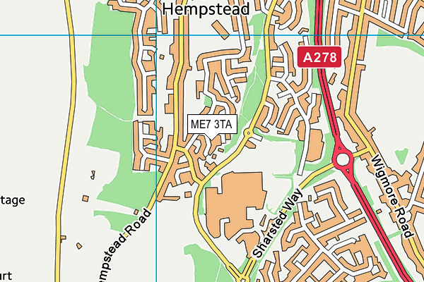 ME7 3TA map - OS VectorMap District (Ordnance Survey)