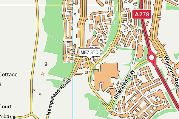 ME7 3TD map - OS VectorMap District (Ordnance Survey)