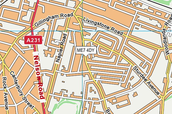 ME7 4DY map - OS VectorMap District (Ordnance Survey)