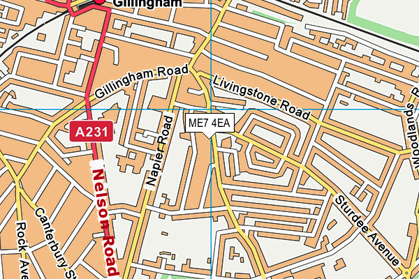 ME7 4EA map - OS VectorMap District (Ordnance Survey)