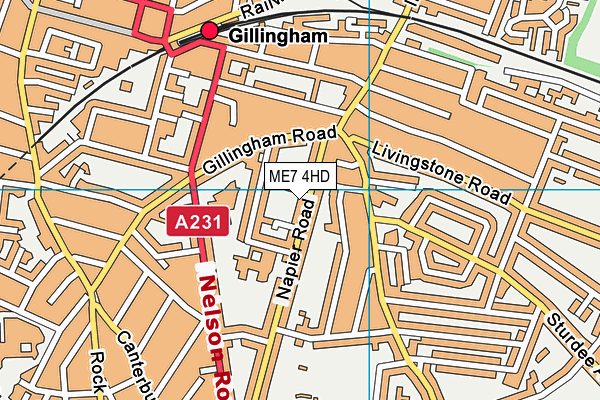 ME7 4HD map - OS VectorMap District (Ordnance Survey)