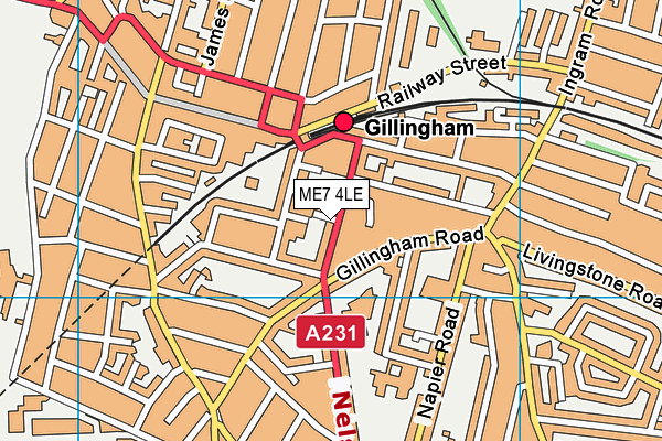 ME7 4LE map - OS VectorMap District (Ordnance Survey)