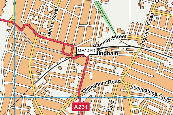 ME7 4PD map - OS VectorMap District (Ordnance Survey)