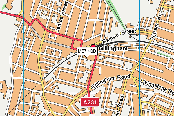 ME7 4QD map - OS VectorMap District (Ordnance Survey)