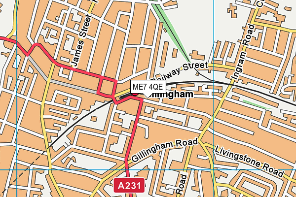 ME7 4QE map - OS VectorMap District (Ordnance Survey)