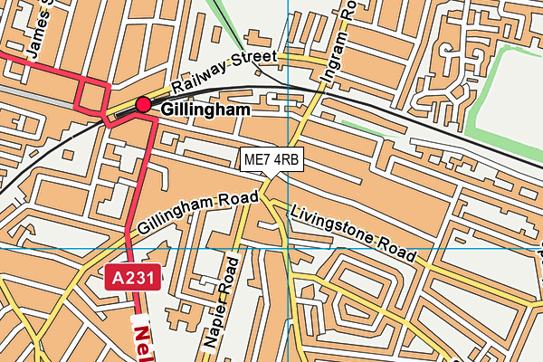 ME7 4RB map - OS VectorMap District (Ordnance Survey)