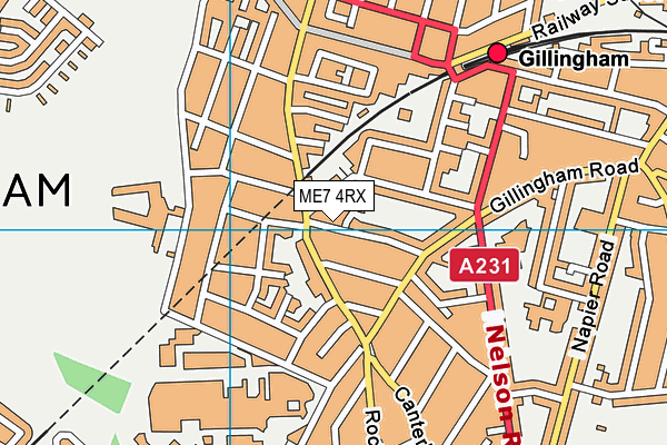 ME7 4RX map - OS VectorMap District (Ordnance Survey)