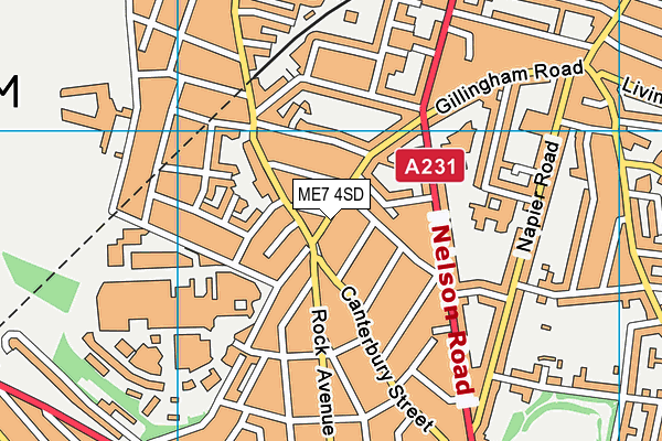 ME7 4SD map - OS VectorMap District (Ordnance Survey)