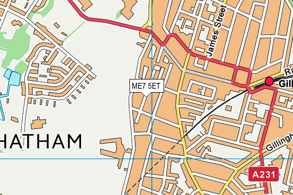ME7 5ET map - OS VectorMap District (Ordnance Survey)