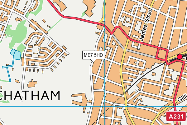 ME7 5HD map - OS VectorMap District (Ordnance Survey)