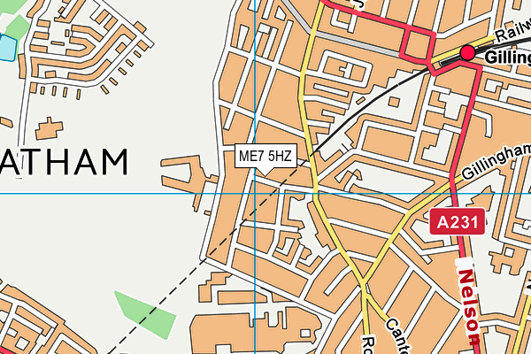 ME7 5HZ map - OS VectorMap District (Ordnance Survey)