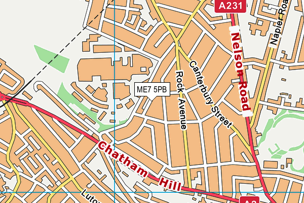 ME7 5PB map - OS VectorMap District (Ordnance Survey)