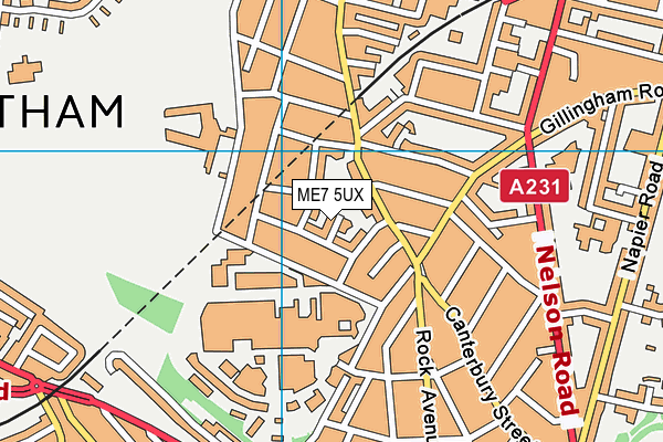 ME7 5UX map - OS VectorMap District (Ordnance Survey)