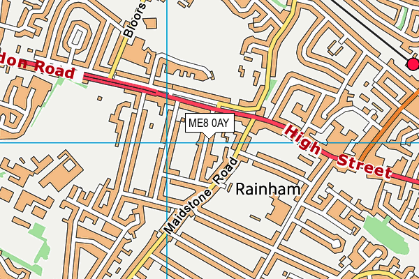 ME8 0AY map - OS VectorMap District (Ordnance Survey)