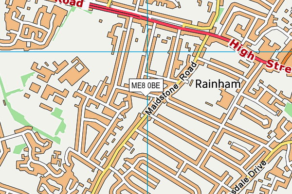 ME8 0BE map - OS VectorMap District (Ordnance Survey)