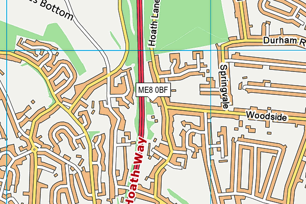 ME8 0BF map - OS VectorMap District (Ordnance Survey)