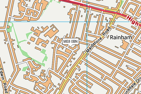 ME8 0BN map - OS VectorMap District (Ordnance Survey)