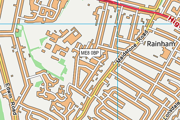ME8 0BP map - OS VectorMap District (Ordnance Survey)