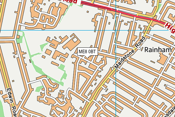ME8 0BT map - OS VectorMap District (Ordnance Survey)