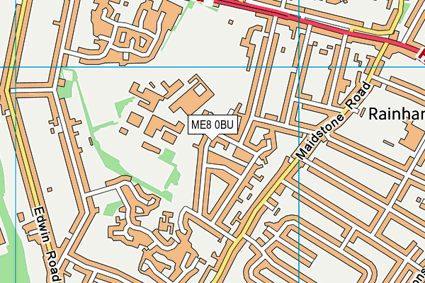 ME8 0BU map - OS VectorMap District (Ordnance Survey)