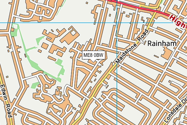 ME8 0BW map - OS VectorMap District (Ordnance Survey)