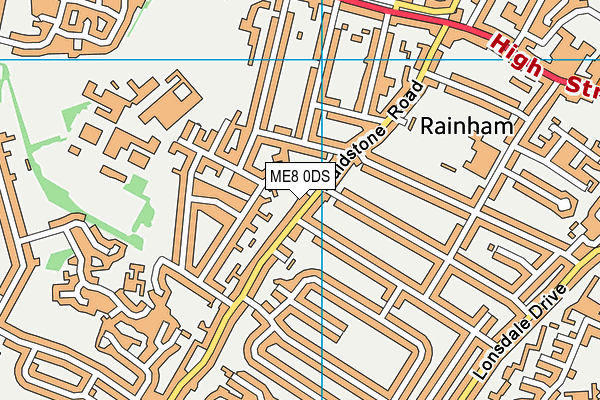 ME8 0DS map - OS VectorMap District (Ordnance Survey)